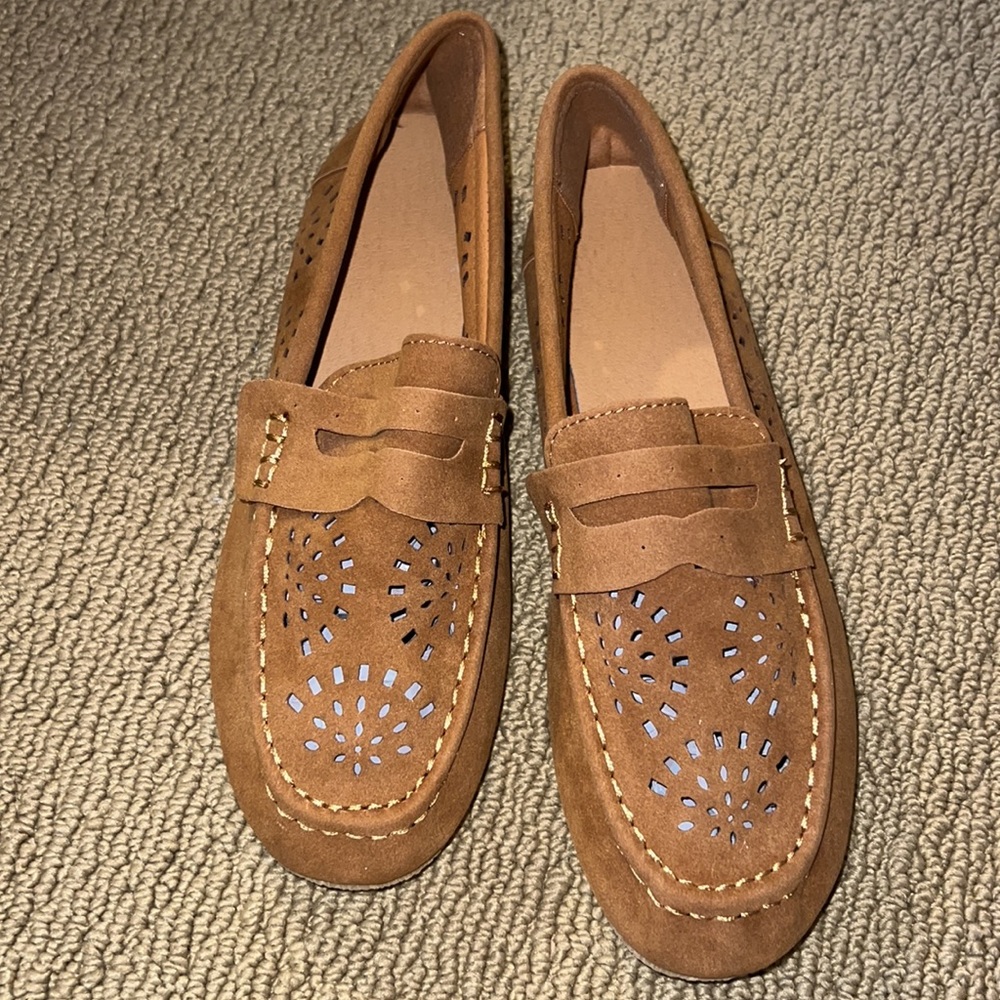 Suede Perforated Loafers